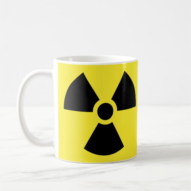 Radioaktiv symbolmugg kaffemugg (Vänster)