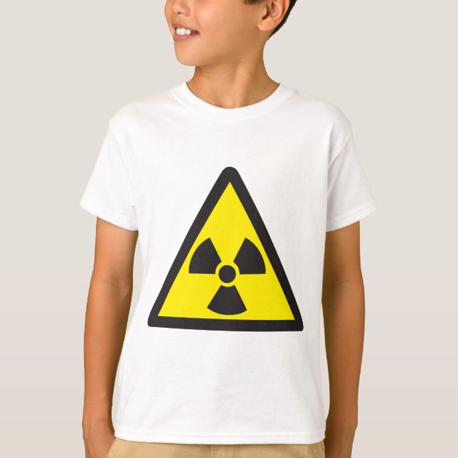 Radioaktiv symbolvarningstriangel tee shirt (Framsida)