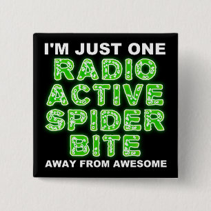 Radioaktiva den roliga spindelbitan knäppas emble knapp