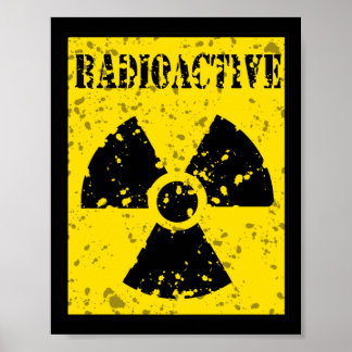 radioaktivt 4 RADIOAKTIVT VARNINGSSYMBOL SIGN GRAP Poster