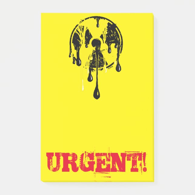 Radioaktivt kärn- härdsmältafarasymbol post-it block (Framsida)