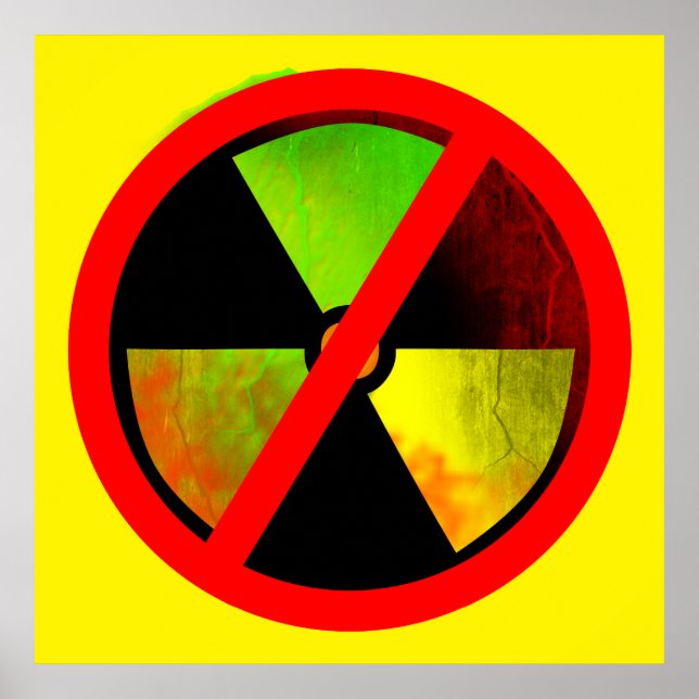 Radioaktivt Poster utan nukes mot kärnkraft (Framsidan)