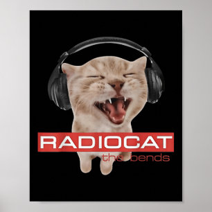 Radiocat The Bends Rolig Musik Katt Meme Kattmamma Poster