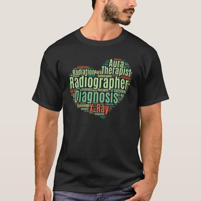 Radiographer Heart Radiologic Technolog Radio T Shirt (Framsida)