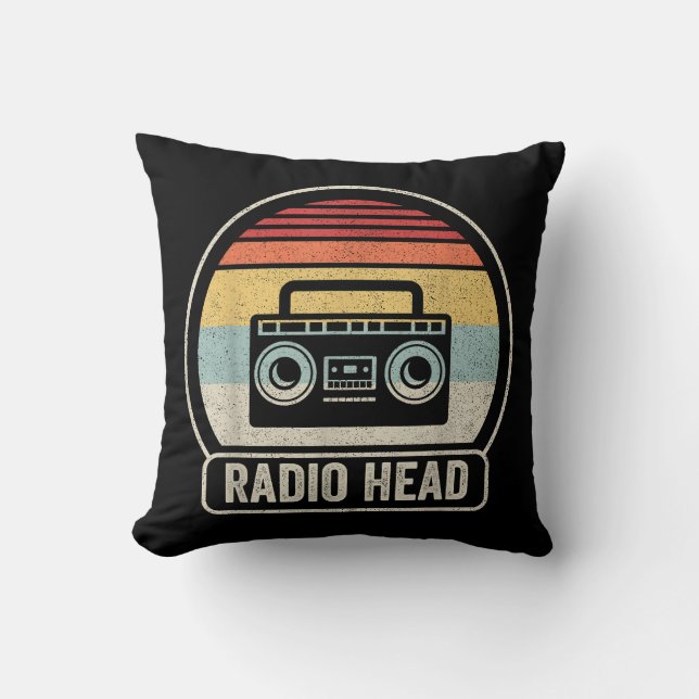 Radiohuvud för Retro Vintage Kudde (Framsida)