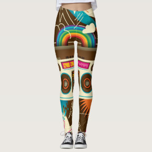 Radioillustration för Vintage av färgstark Abstrak Leggings