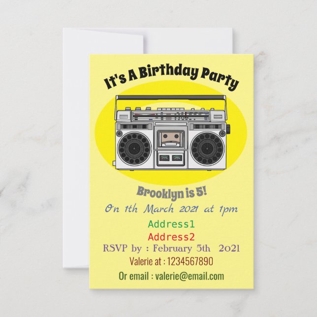 Radioillustration tecknad inbjudningar (Framsida)