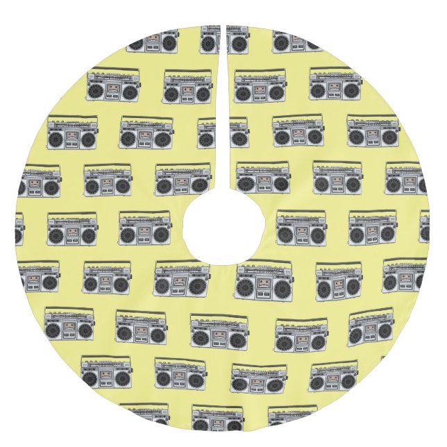 Radioillustration tecknad julgransmatta borstad polyester (Framsidan)