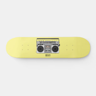 Radioillustration tecknad mini skateboard bräda 18,5 cm