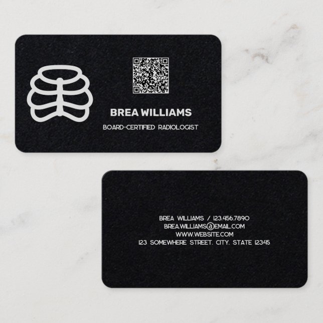 Radiolog Anpassningsbar QR Visitkort (Fram/baksida)