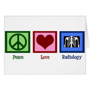 Radiolog Peace Kärlek Radiology Chest X-Ray Card Hälsningskort