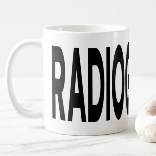 RADIOLOG Röntgenfotograf Svart Typsnitt Kaffemugg (Skapare uppladdad)