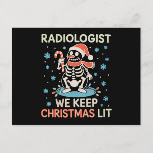 Radiolog Vi Håller Jul List Snömannen Skalle Vykort