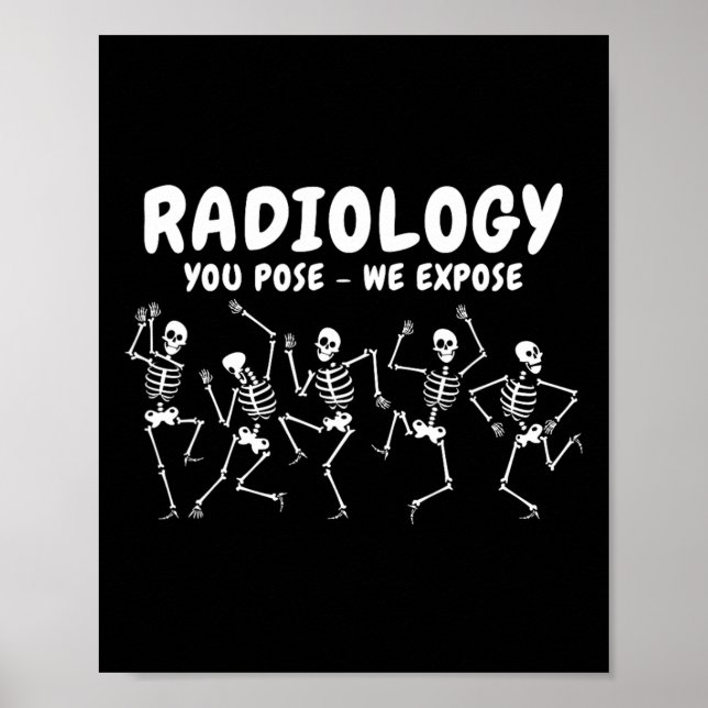 Radiologi du tror att vi exponerar Dancing Skeleto Poster (Framsidan)