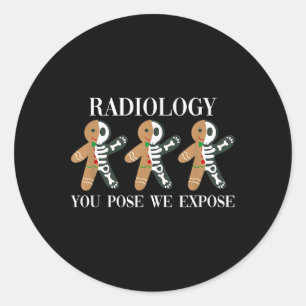 Radiologi du väljer att exponera Gingertea Skeleto Runt Klistermärke