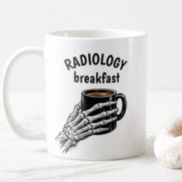RADIOLOGI Frukost Kaffe Skelett Hand Kaffemugg