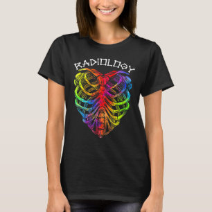 Radiologi Heart Ribage Tie Dye X Ray Technologis T Shirt