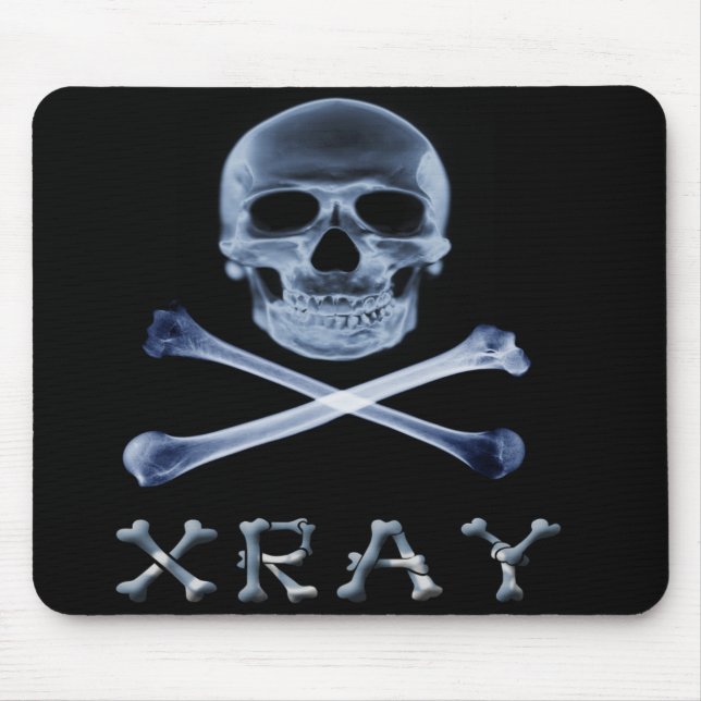RADIOLOGI JOLLY ROGER för RÖNTGENSTRÅLEPIRATflagga Musmatta (Framsidan)