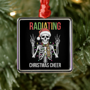 Radiologi jul tomte skelett röntgen tekniker julgransprydnad metall