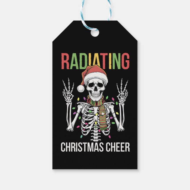 Radiologi jul tomte skelett röntgen tekniker presentetikett (Baksidan)