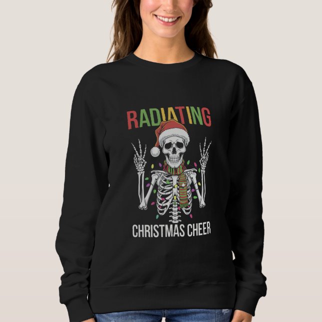 Radiologi jul tomte skelett röntgen tekniker t shirt (Framsida)