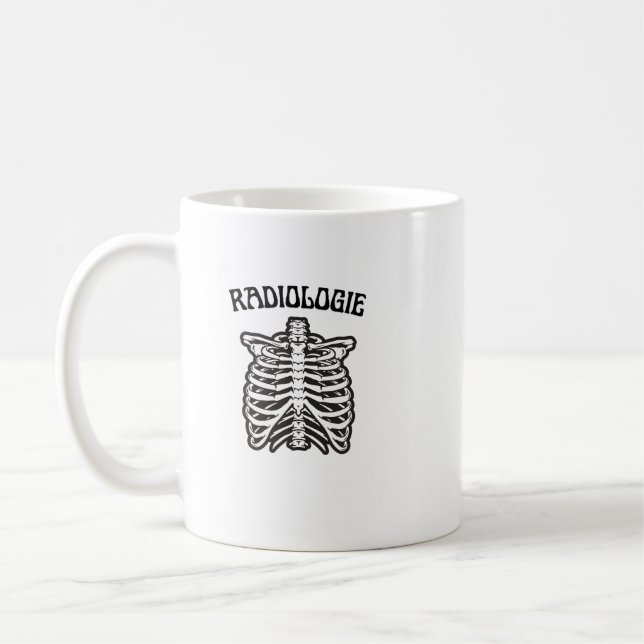 Radiologi Revbensbur Rib Cage Skelett Illustration Kaffemugg (Vänster)
