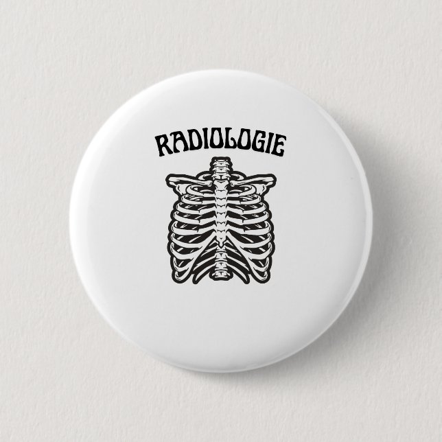 Radiologi Revbensbur Rib Cage Skelett Illustration Knapp (Framsida)
