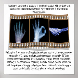 RADIOLOGI - RÖNTGENSTRÅLEAFFISCH - RÄCKA, REKO, POSTER
