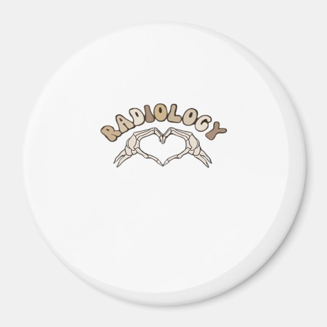 Radiologi Skeleton Heart Händer Classic Magnet (Framsidan)