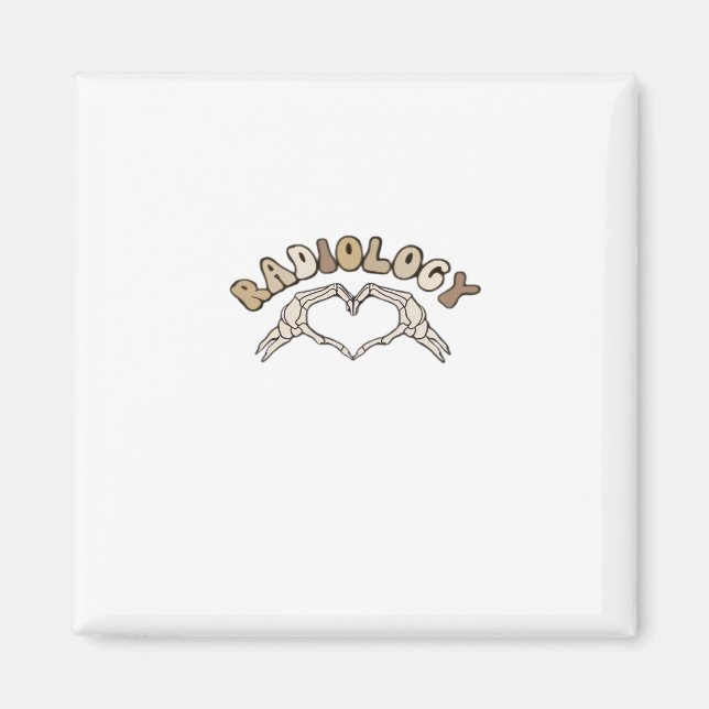 Radiologi Skeleton Heart Händer Classic Magnet (Framsidan)