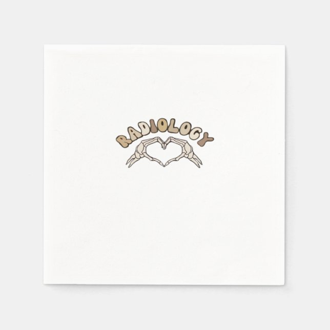 Radiologi Skeleton Heart Händer Classic Pappersservett (Framsidan)