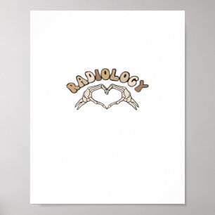 Radiologi Skeleton Heart Händer Classic Poster