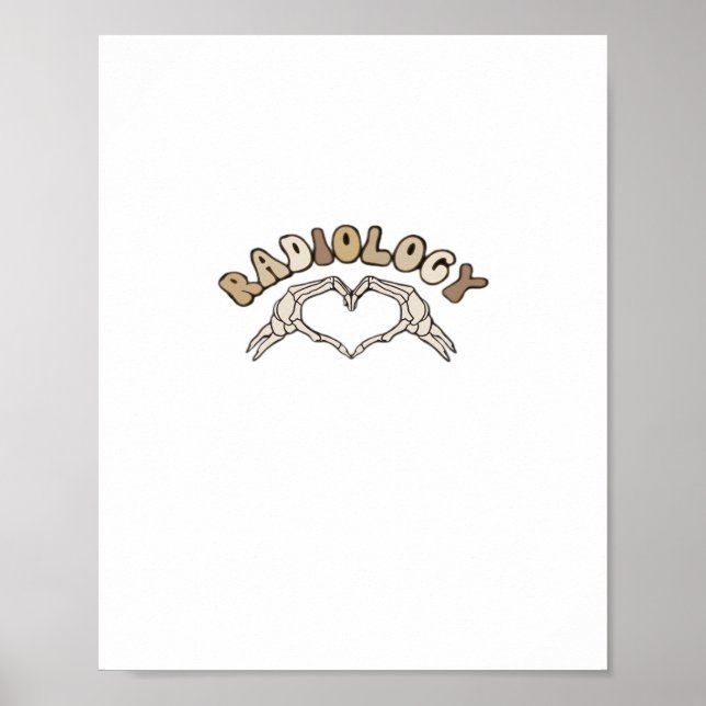 Radiologi Skeleton Heart Händer Classic Poster (Framsidan)