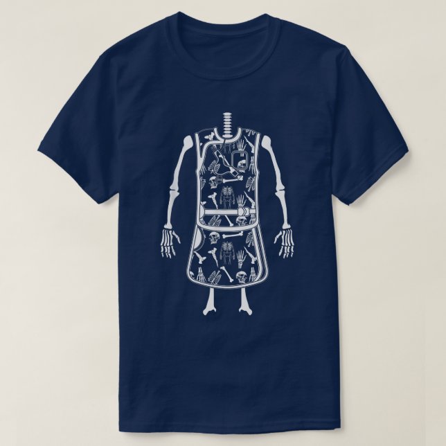 Radiologi Skeleton in Radiation Protection Apron R T Shirt (Design framsida)