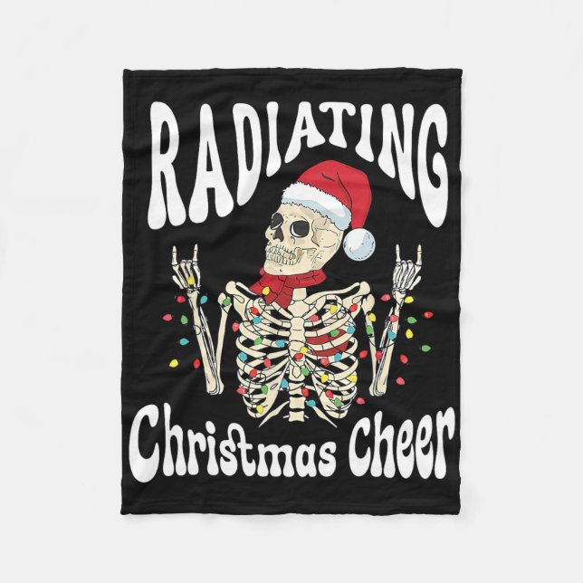 Radiologi utstrålar julglädje Röntgen Röntgensjuks Fleecefilt (Framsidan)
