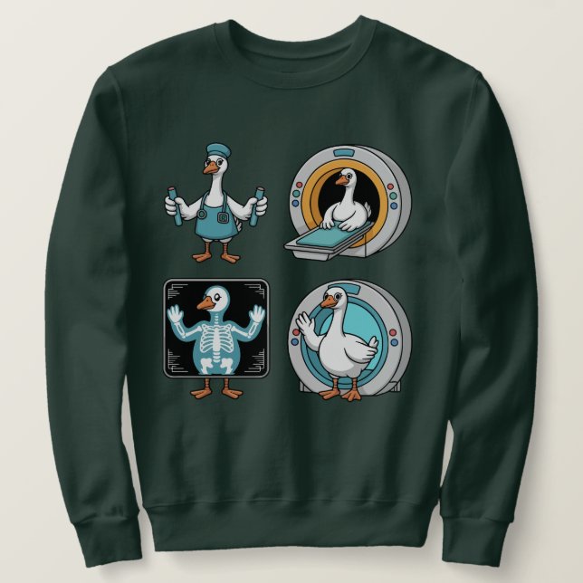 Radiologisk teknolog Dum anka, Rolig röntgen  Lång Ärmad Tröja (Design framsida)