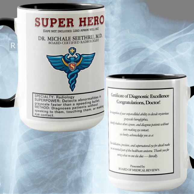 Radiologist Superhero – Funny Medical Gift  Mugg (Skapare uppladdad)