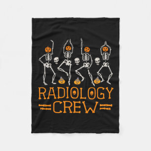 Radiology Crew Dancing Skeleton Pumpkin Roligt Hal Fleecefilt