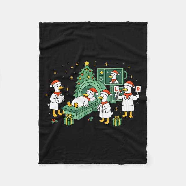 Radiology Funny Goose Ct Scan Christmas Xray Nurse Fleecefilt (Framsidan)