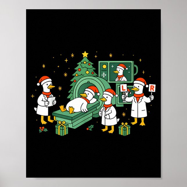 Radiology Funny Goose Ct Scan Christmas Xray Nurse Poster (Framsidan)