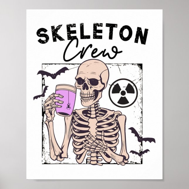 Radiology Halloween Xray Tech Skeleton Coffee Crew Poster (Framsidan)