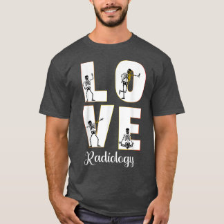 Radiology Kärlek Radiolog Skeleton XRay Squad Mat T Shirt