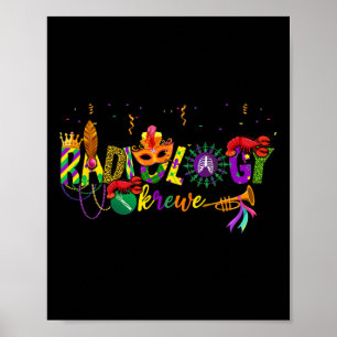 Radiology Krewe Mardi Gras Öga Mask Rad Tech New O Poster