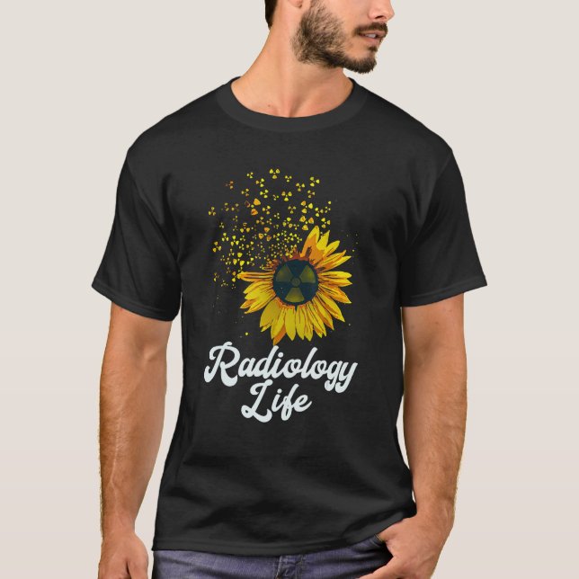 Radiology Life Solros Gult Flower Quote T Shirt (Framsida)