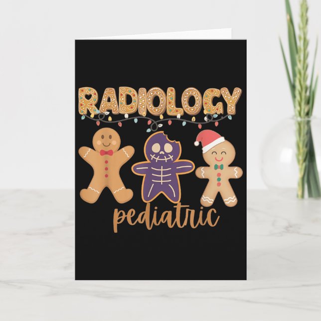 Radiology Tech Pediatric Christmas Gingerbread Man Kort (Framsida)
