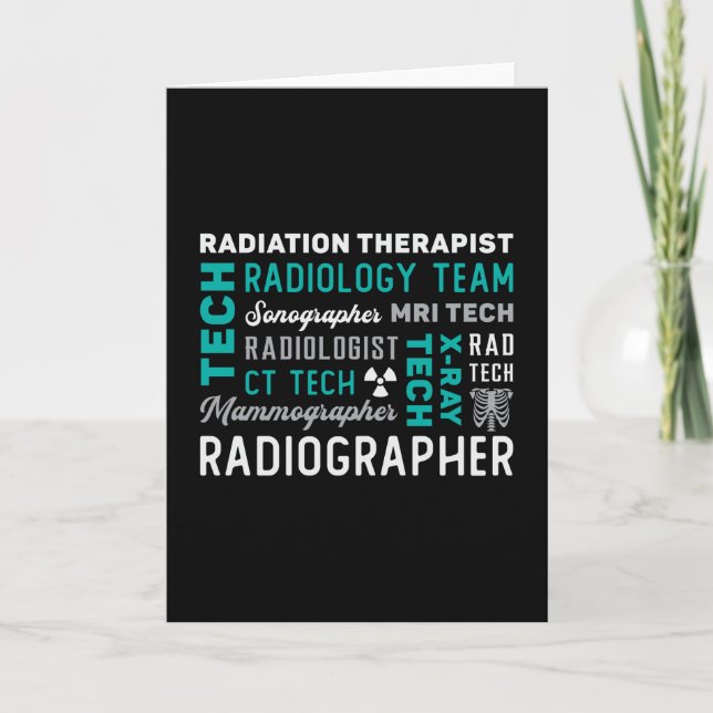 Radiology Tech RadiTherapist Xray Tech Kort (Framsida)