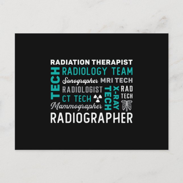 Radiology Tech RadiTherapist Xray Tech Vykort (Framsida)