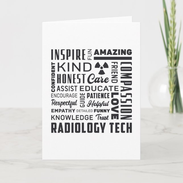 Radiology Tech Technolog Rad Tech X-Ray Tech Kort (Framsida)