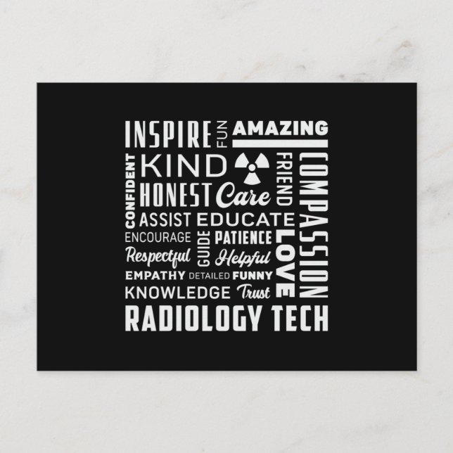 Radiology Tech Technolog Rad Tech X-Ray Techs Vykort (Framsida)