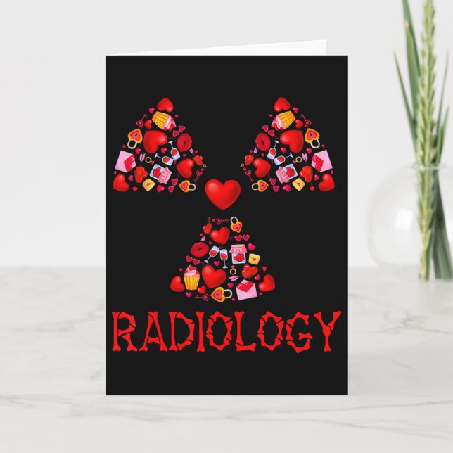 Radiology Valentine Hearts Cute Radiologist X-ray  Kort (Framsida)